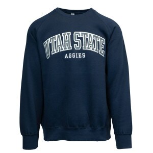 Utah State Aggies Navy Fleece-Lined Crew Sweatshirt
